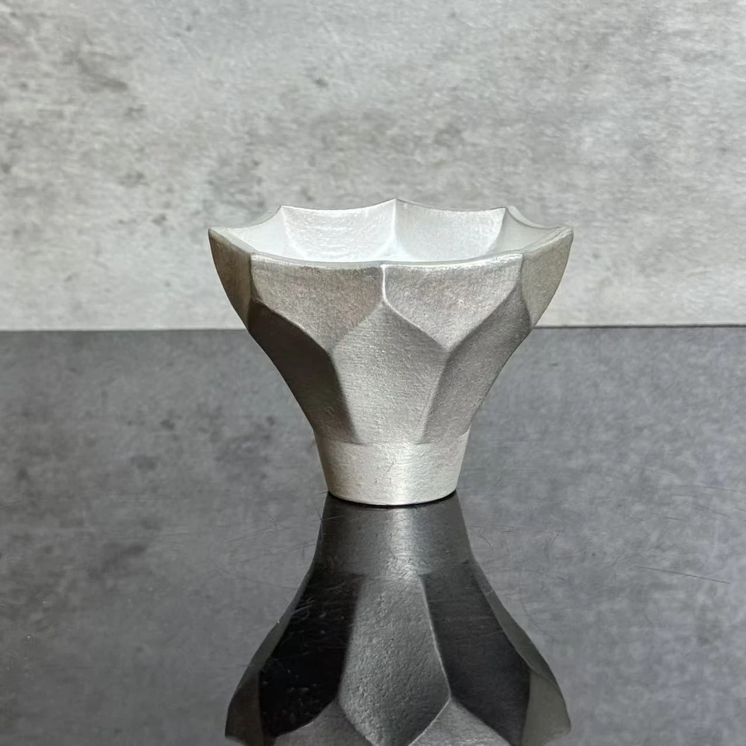 菱口茶漏 紫砂鎏银 口径6.8cm 1044