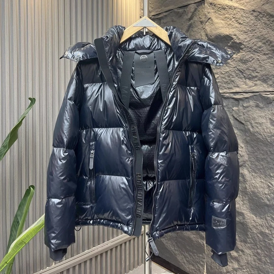 黑钻5.0版本连帽羽绒服情侣款纯色百搭加厚90白鸭绒外套痞帅保暖