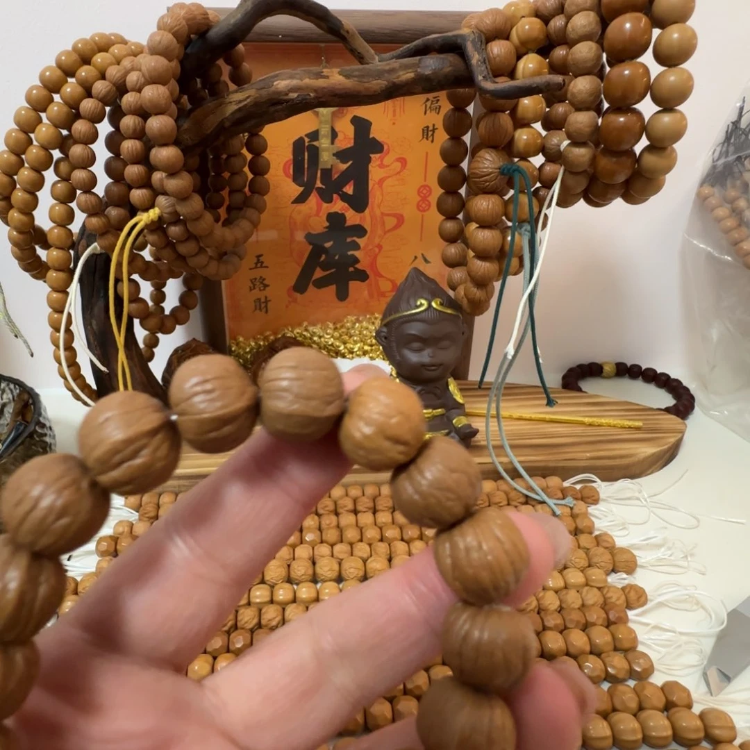 核桃手串/手链猴头雕刻手串原皮南瓜3+