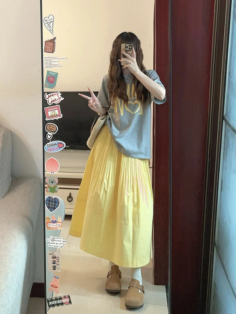 夏装搭配一整套梨型身材法式小个子多巴胺穿搭上衣裙子两件套装女