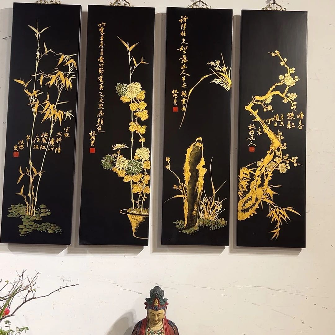 木建*牌匾大漆工艺梅兰