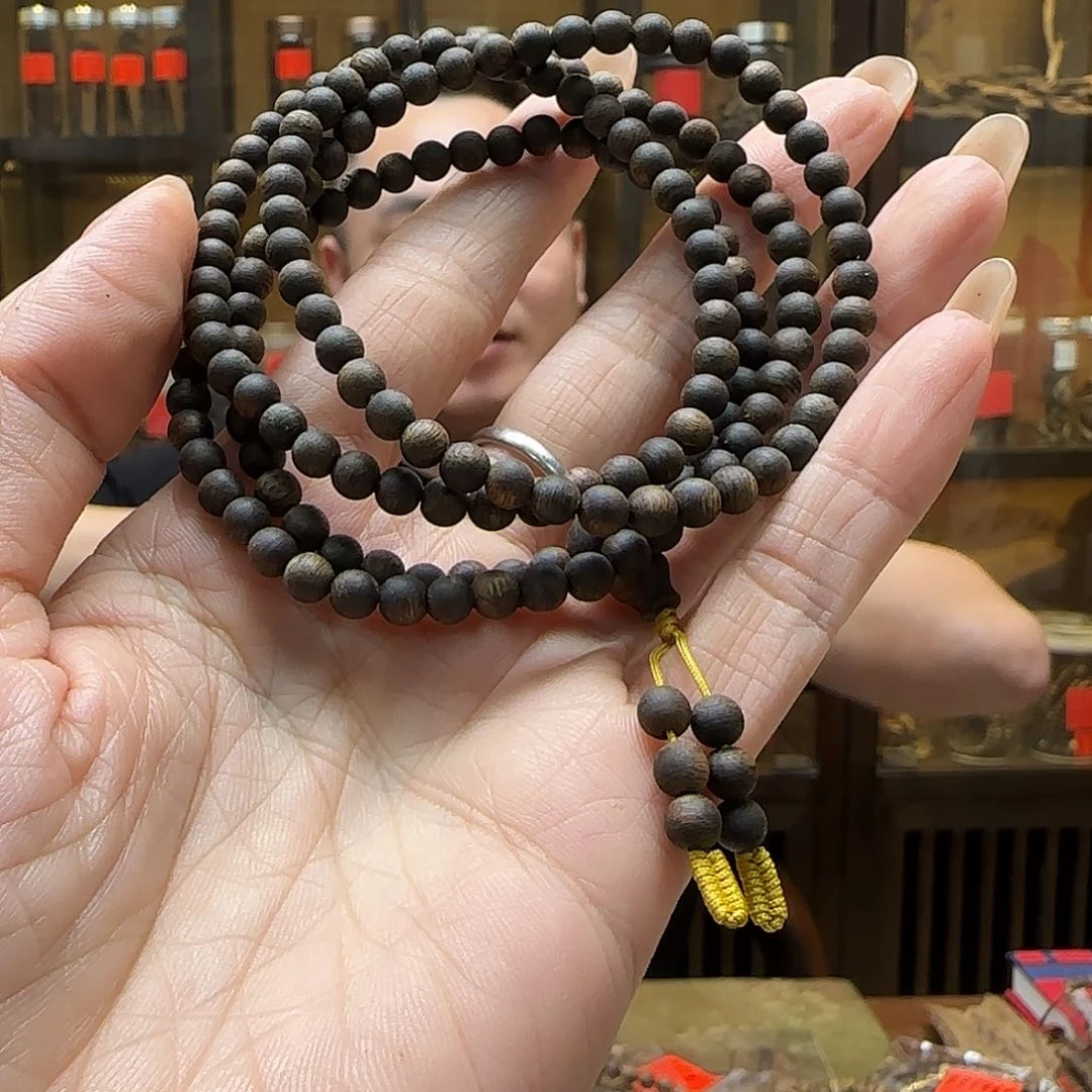 手串沉香丁*棋楠多圈沉水4m念珠手串10.8g+多样性发一串