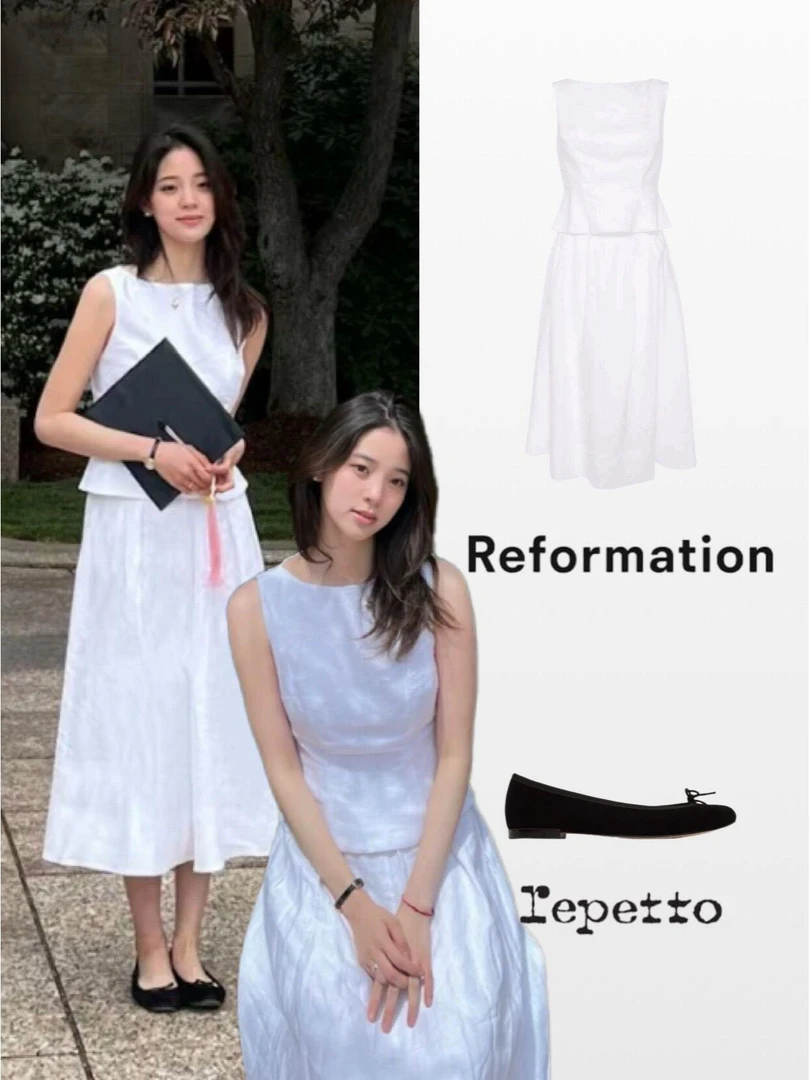 欧阳娜娜明星同款夏季新款2025纯色亚麻无袖职业套装两件套