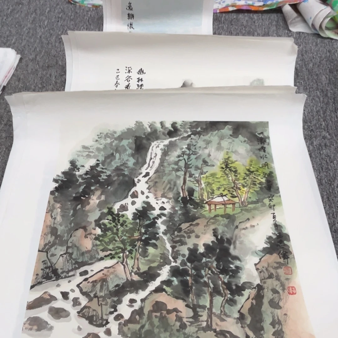 国画绘画作品多次