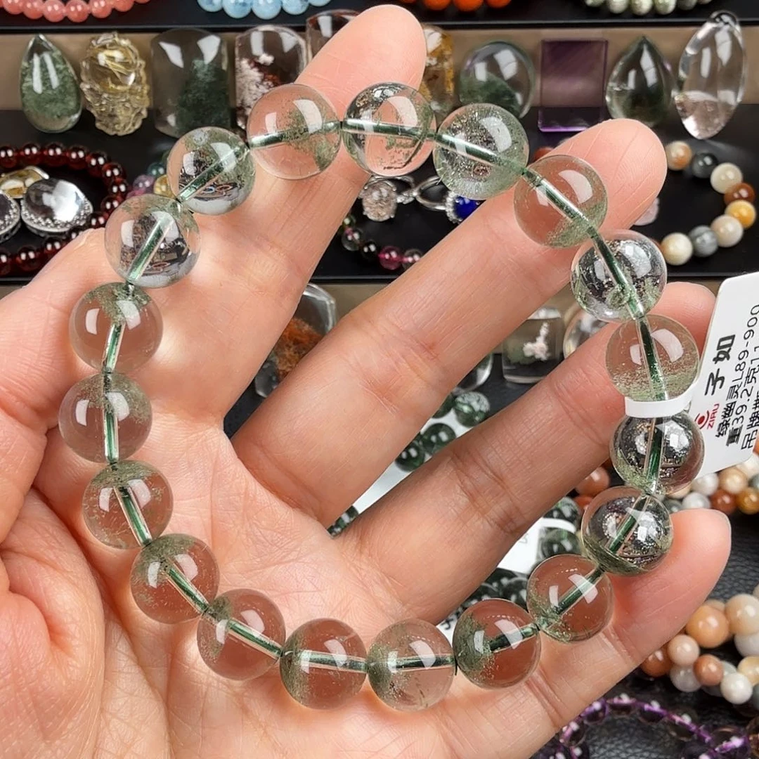 水晶手链未镶嵌天然绿幽灵