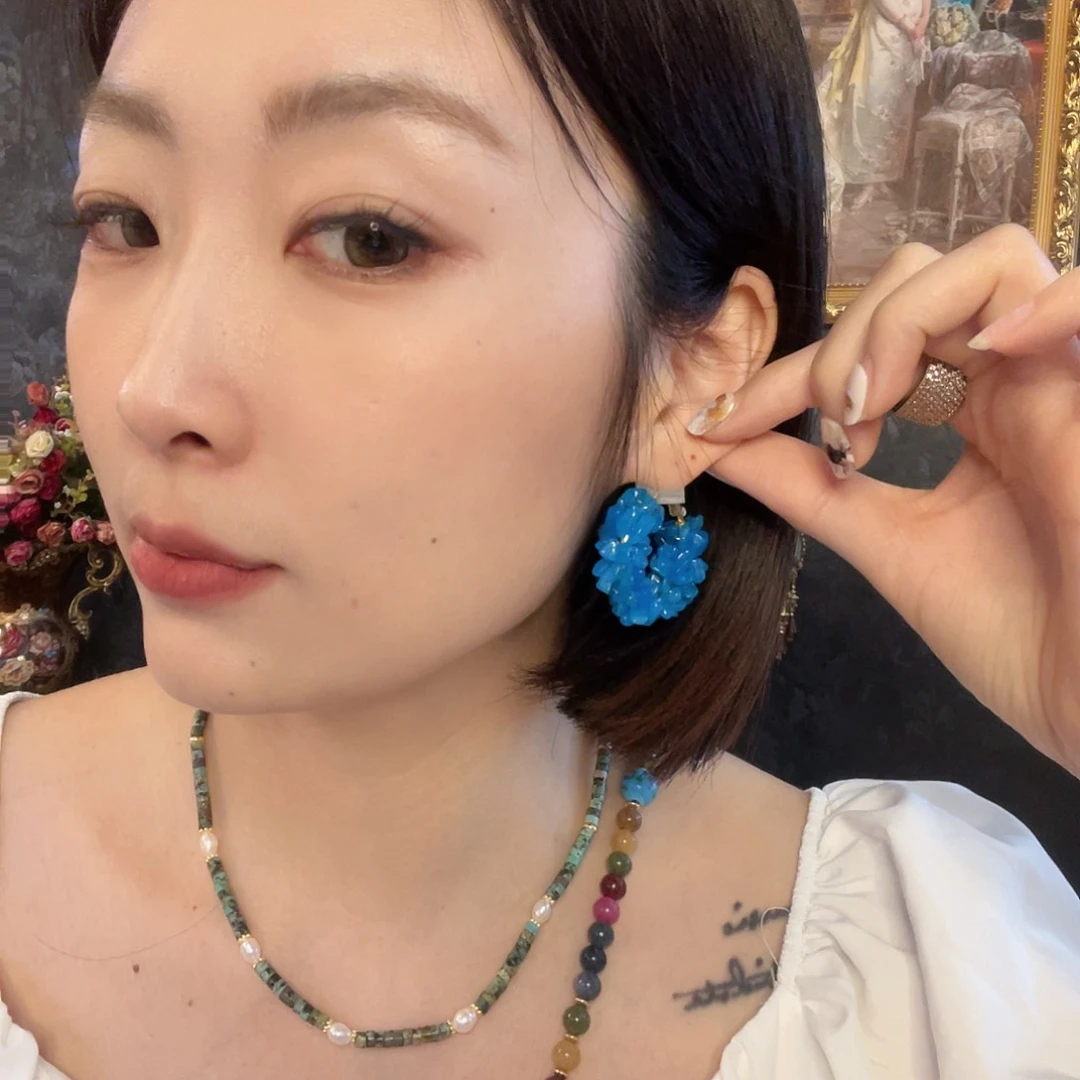 黄铜琉璃925银耳圈