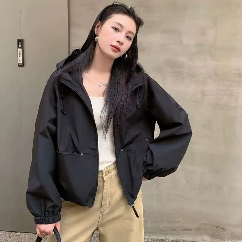 秋季新品时尚百搭韩版流行爆款显瘦夹克上衣冲锋衣外套女【Z8801】