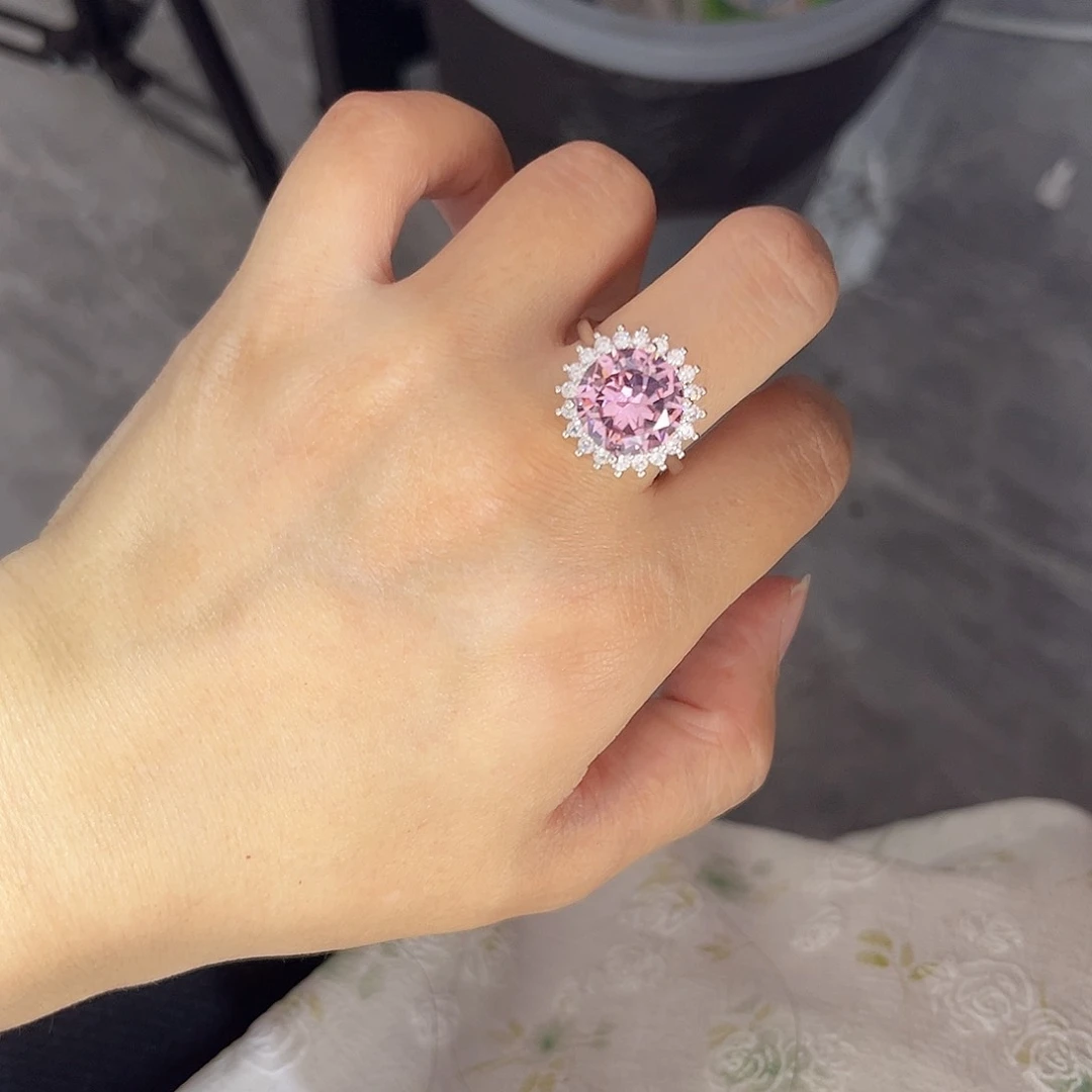 戒指蓝宝石银S925镶嵌m 19