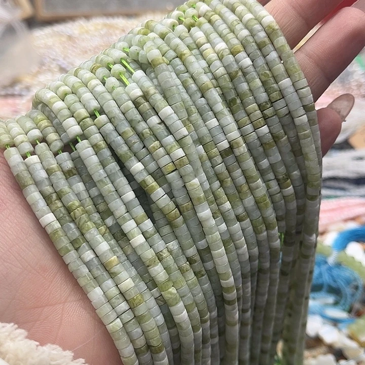 玛瑙/玉髓珠宝半成品未镶嵌一条4/2mm左右岫玉直切