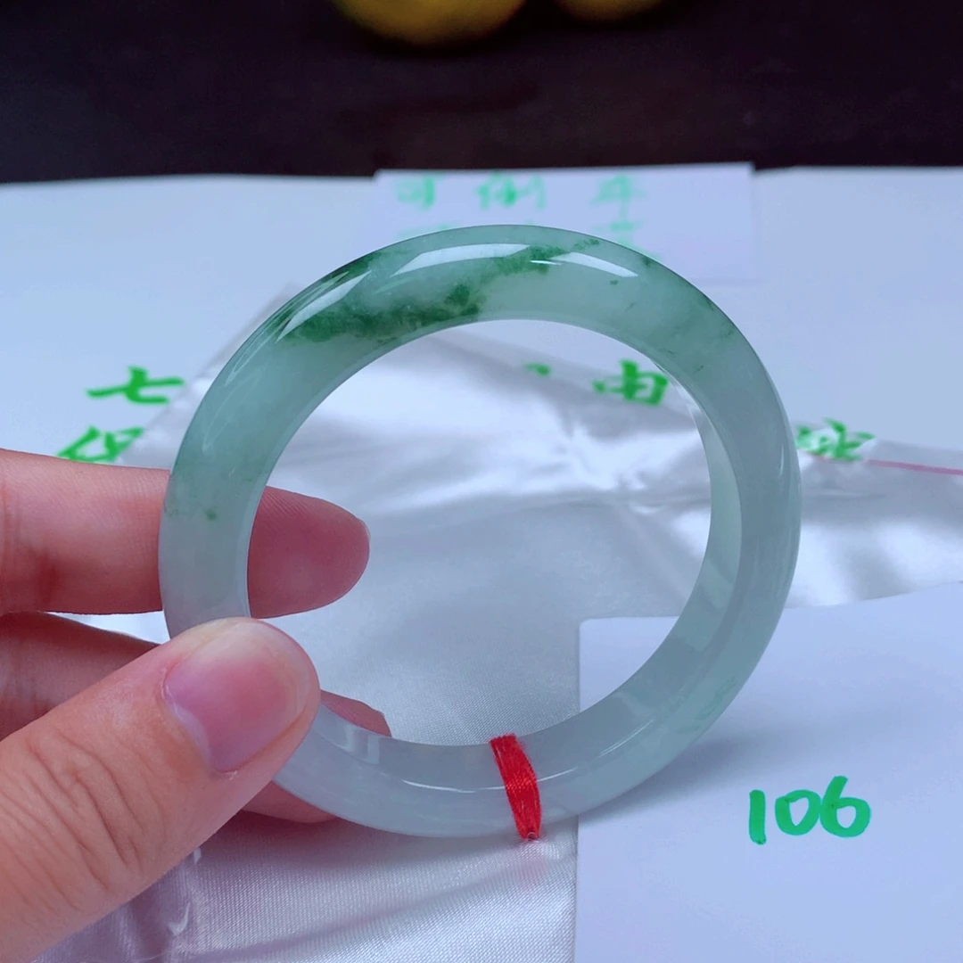 未镶嵌手镯翡翠缅甸天然A货翡翠手镯54.5