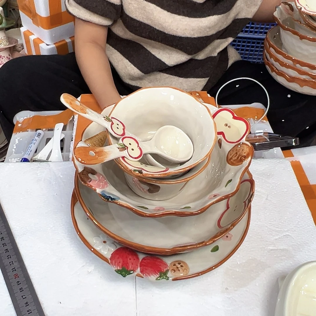 潮州陶瓷工厂微瑕7件套