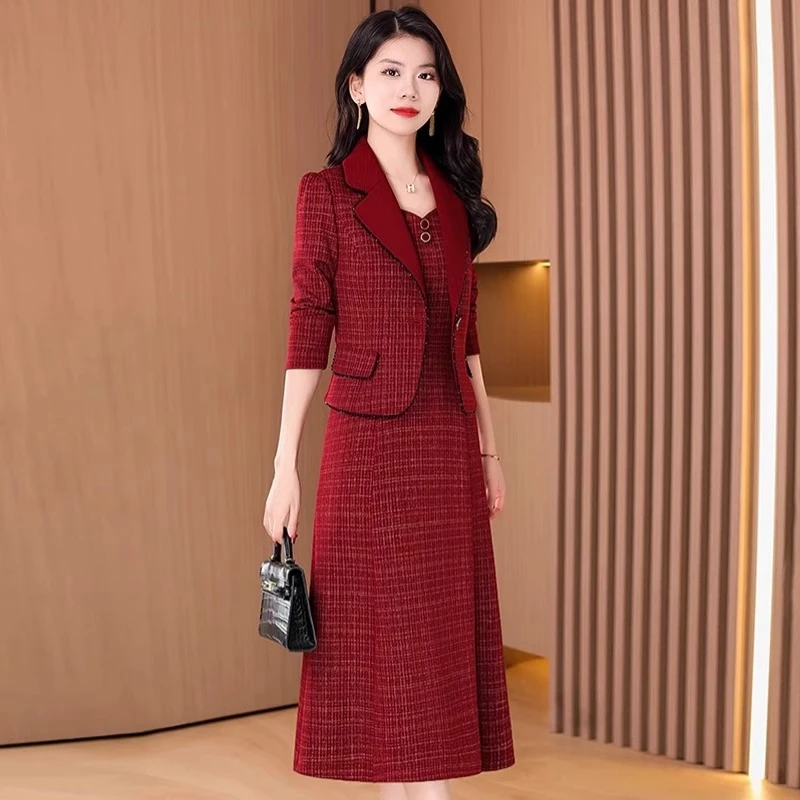 喜婆婆婚宴装2025新款高端结婚妈妈礼服高贵轻奢高级感春秋两件套