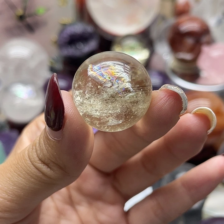 ****未镶嵌珠宝半成品水晶44黄水晶球