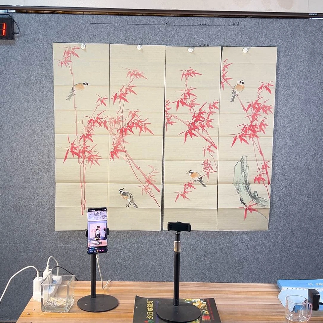 国画501 牡丹之花之叶的颜色与叶