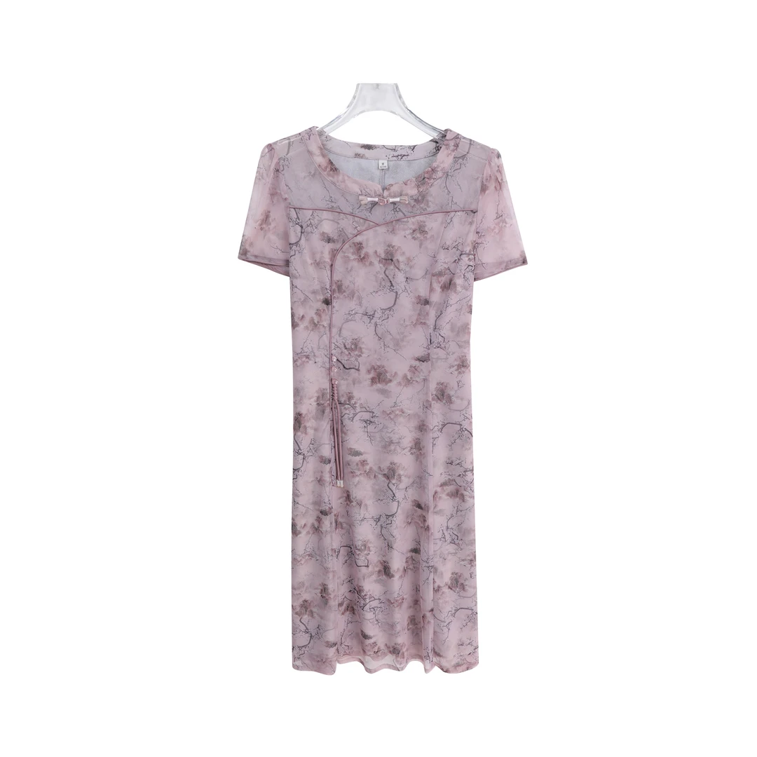 夏季时尚新中式气质优雅国风洋气减龄连衣裙A13207