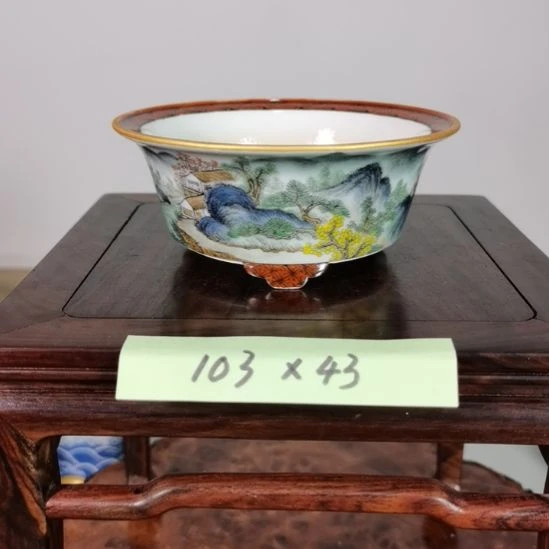 陶大德堂手工手绘釉盆