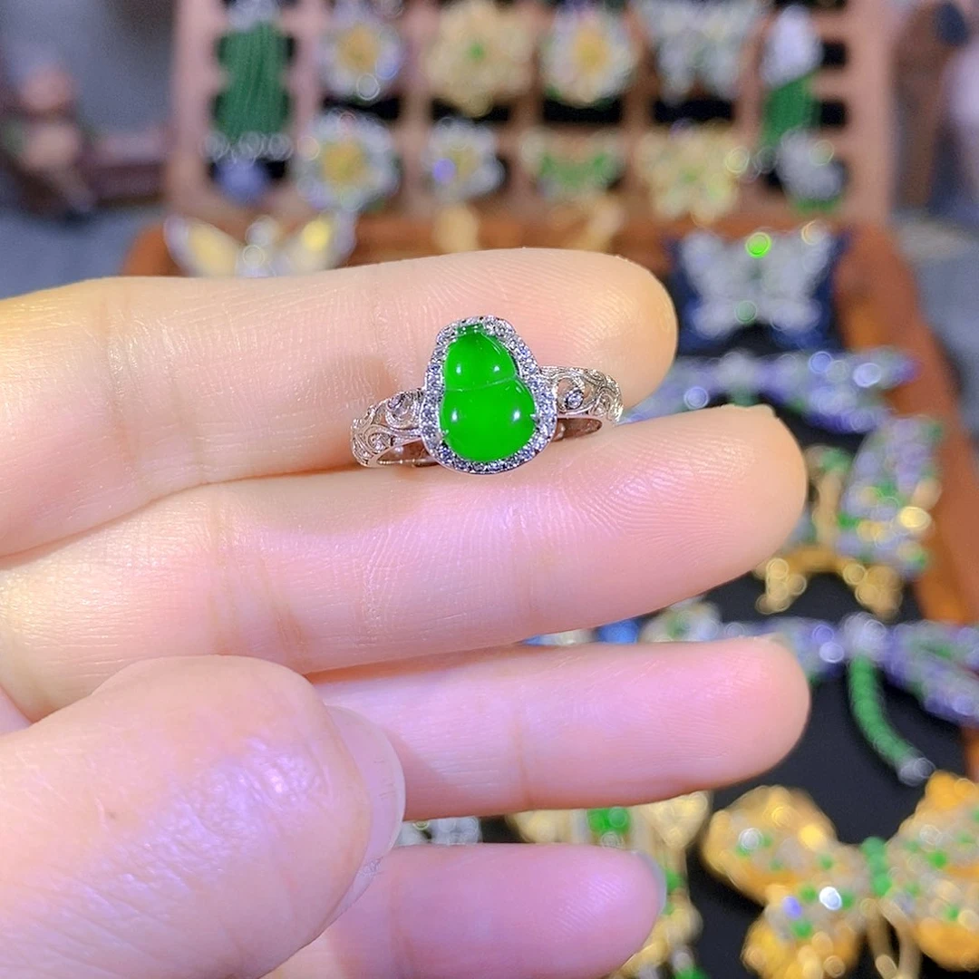 吊坠(不含链)银S925镶嵌翡翠