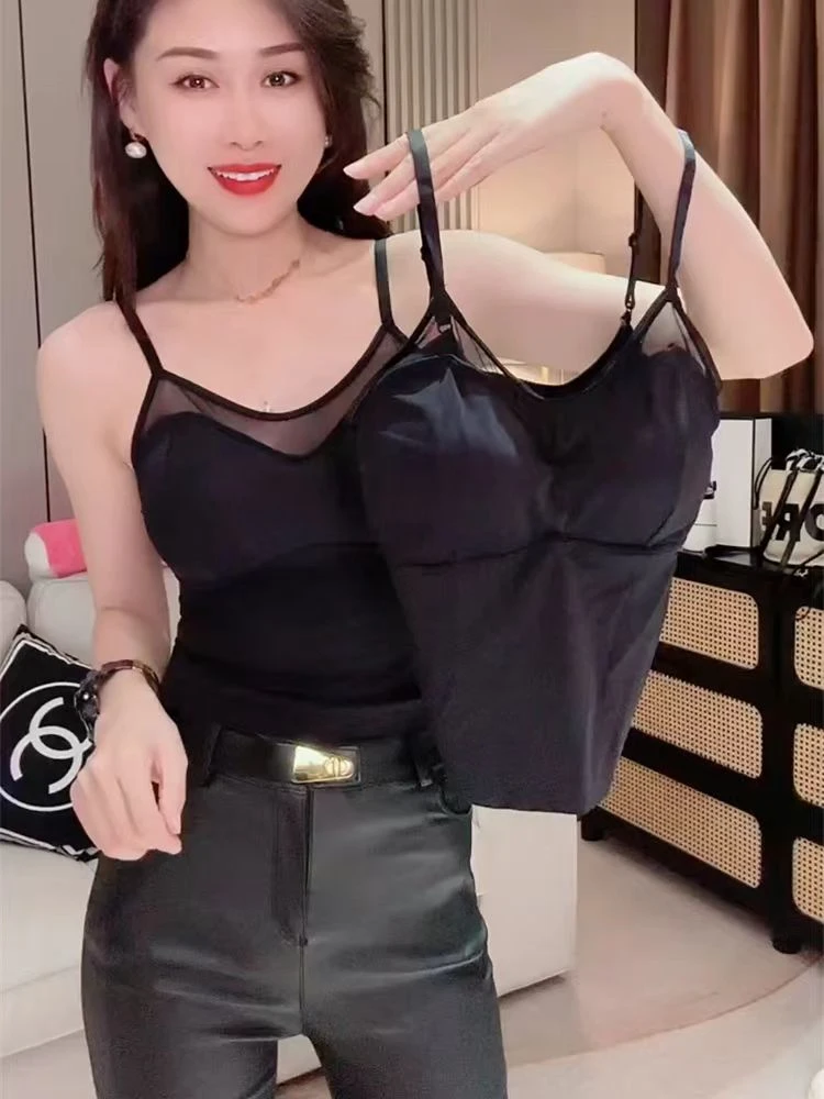 2025夏季新款背心美背聚拢防走光修身大码打底性感夏季加大无钢圈