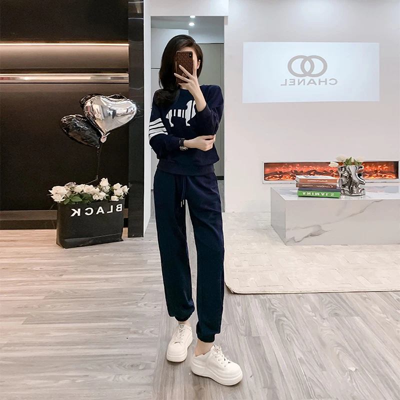 秋冬韩系运动休闲套装女新款春秋跑步时尚宽松卫衣小个子洋气