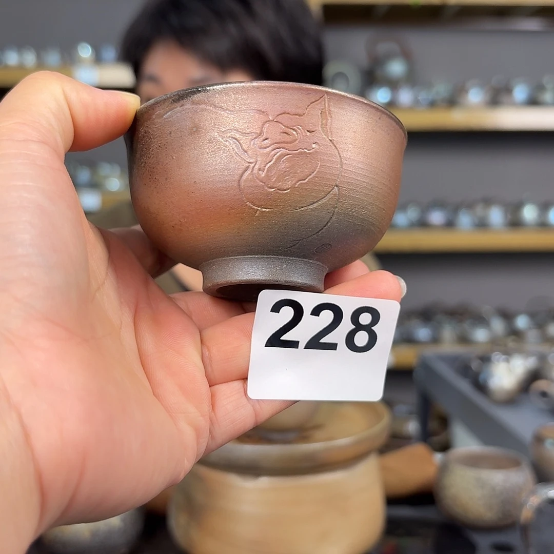 坭兴陶柴烧全手工原矿泥料杯80毫升