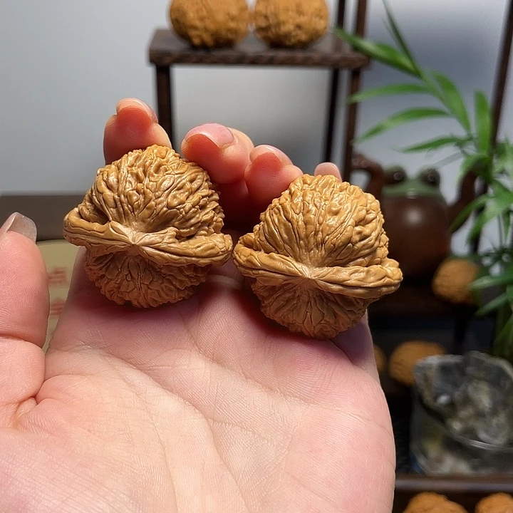 文玩核桃把件白狮37闪28