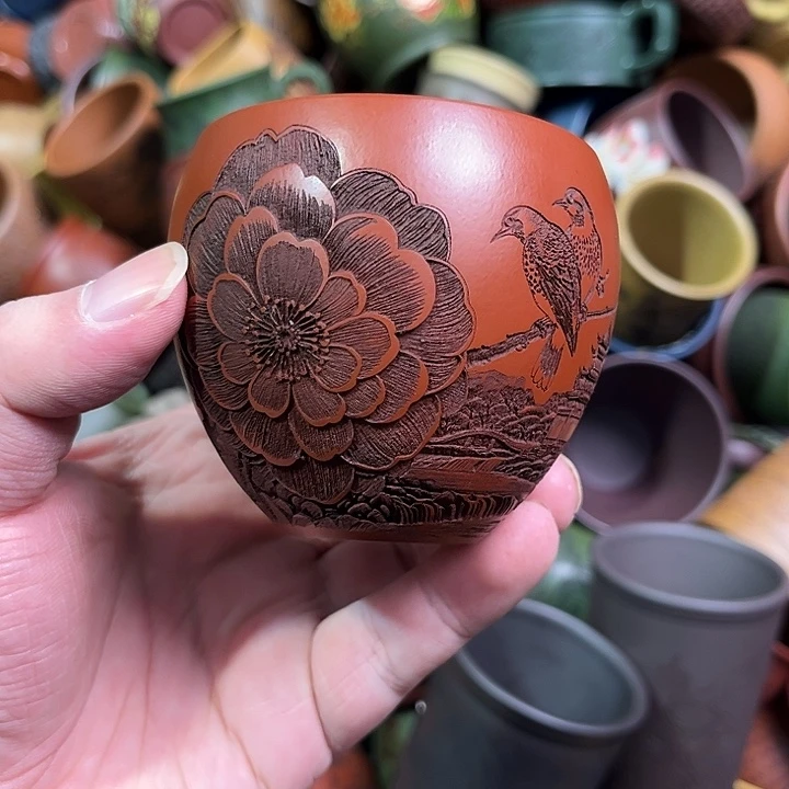 紫砂茶杯全手工紫砂主人杯