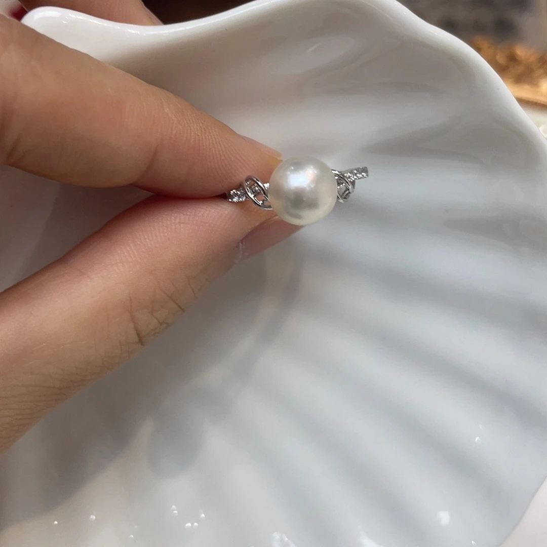 海水珍珠戒指银S925镶嵌