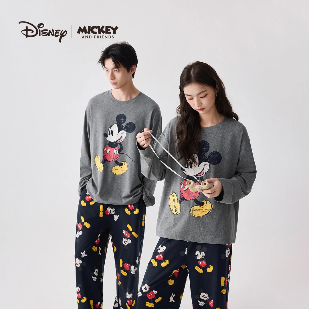 迪士尼米奇莫代尔棉可外穿情侣休闲睡衣家居服套装C53887