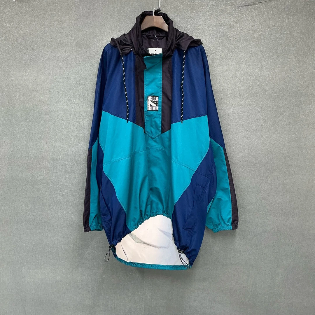 95新 Balenciaga/巴黎世家 尼龙半拉链冲锋衣下摆可拆卸46码/4071