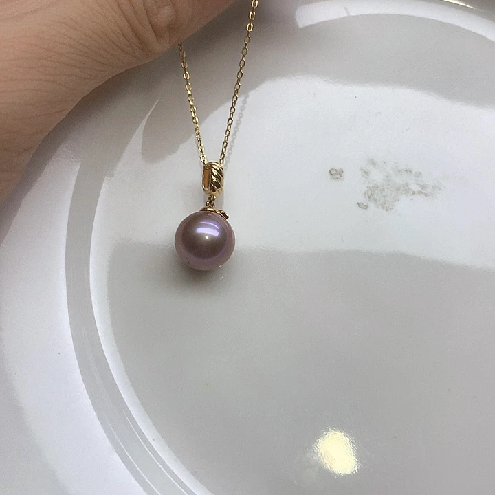 小***菜银S925镶嵌淡水珍珠吊坠