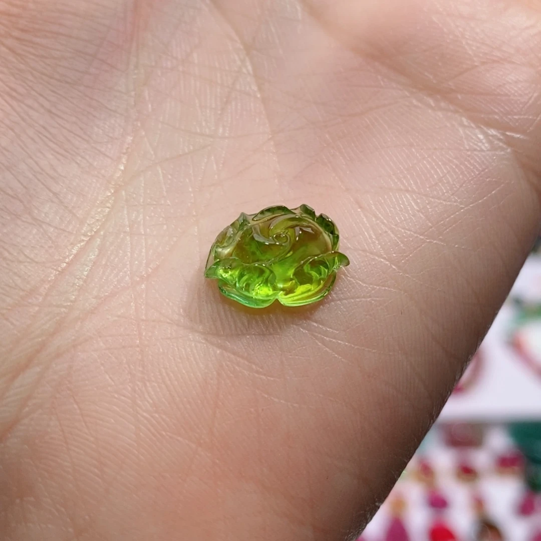 颈饰未镶嵌碧玺牡丹花单颗yy