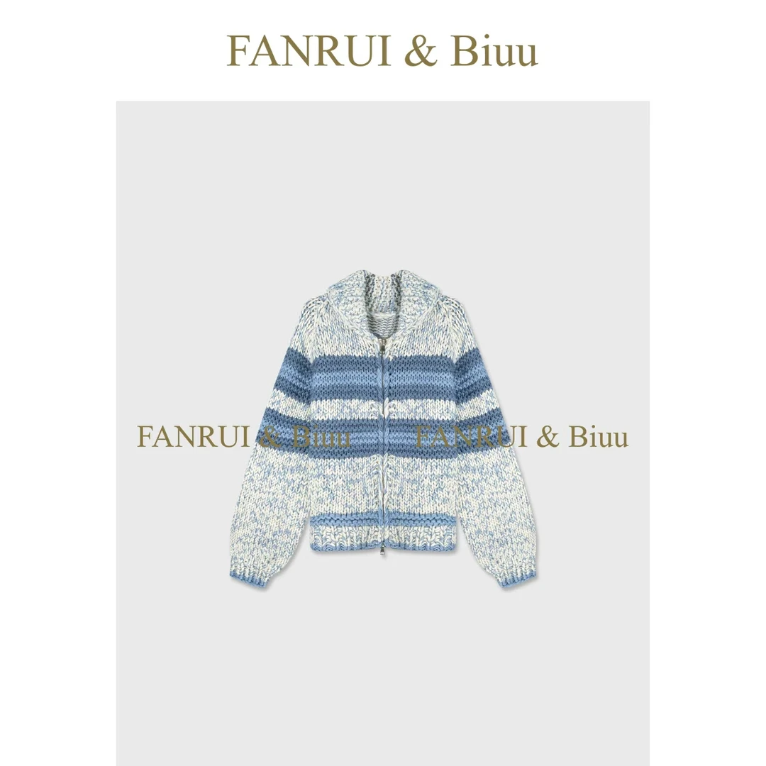 FANRUI/泛芮「妈妈的手工编织」粗纱高级慵懒感开衫针织外套B18933