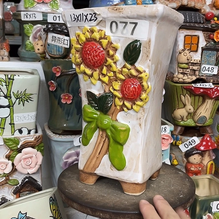 紫砂花盆粗陶材质多肉花盆