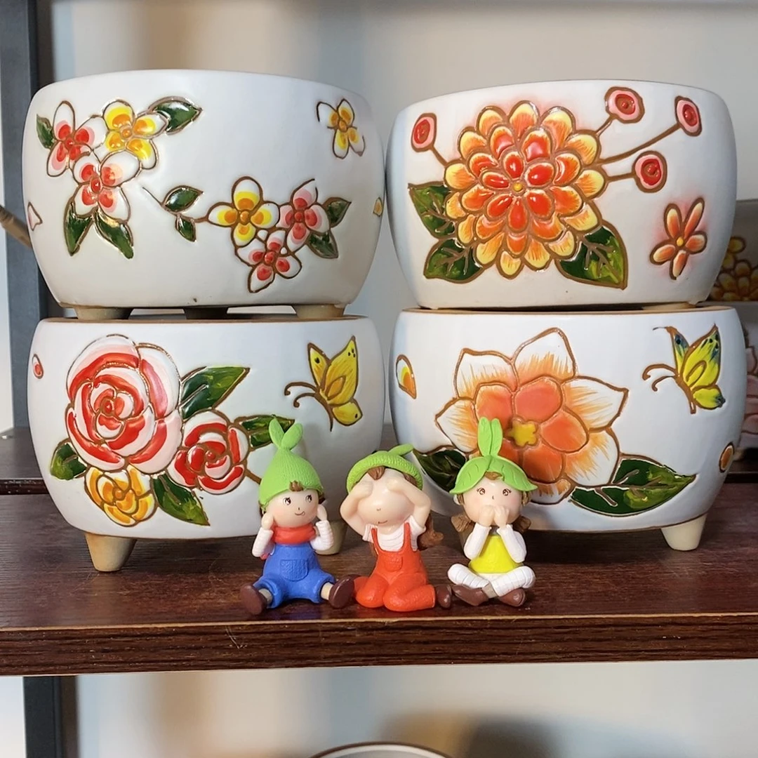 红陶韩式多肉植物花盆