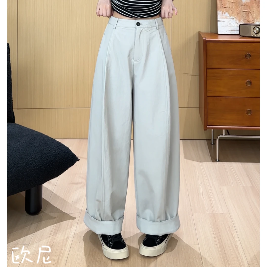 欧尼私服 2025早秋时尚百搭显瘦直筒阔腿裤宽松休闲裤2508C4262