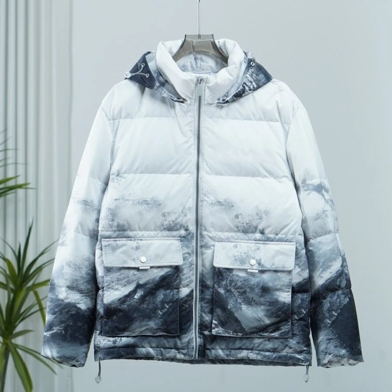 一路童行 海系列  H01  男装 撤柜时尚带帽羽绒服外套