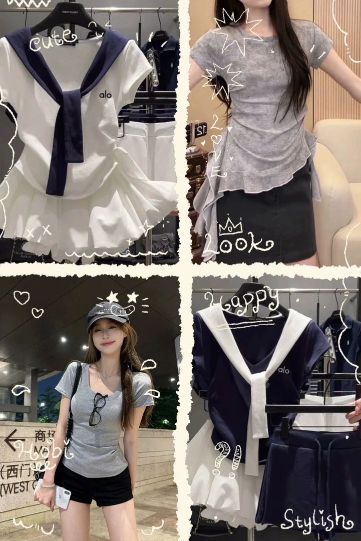 【按照编码拍】2025女装晕染T恤显瘦修身旅游拍照打卡气质时尚款