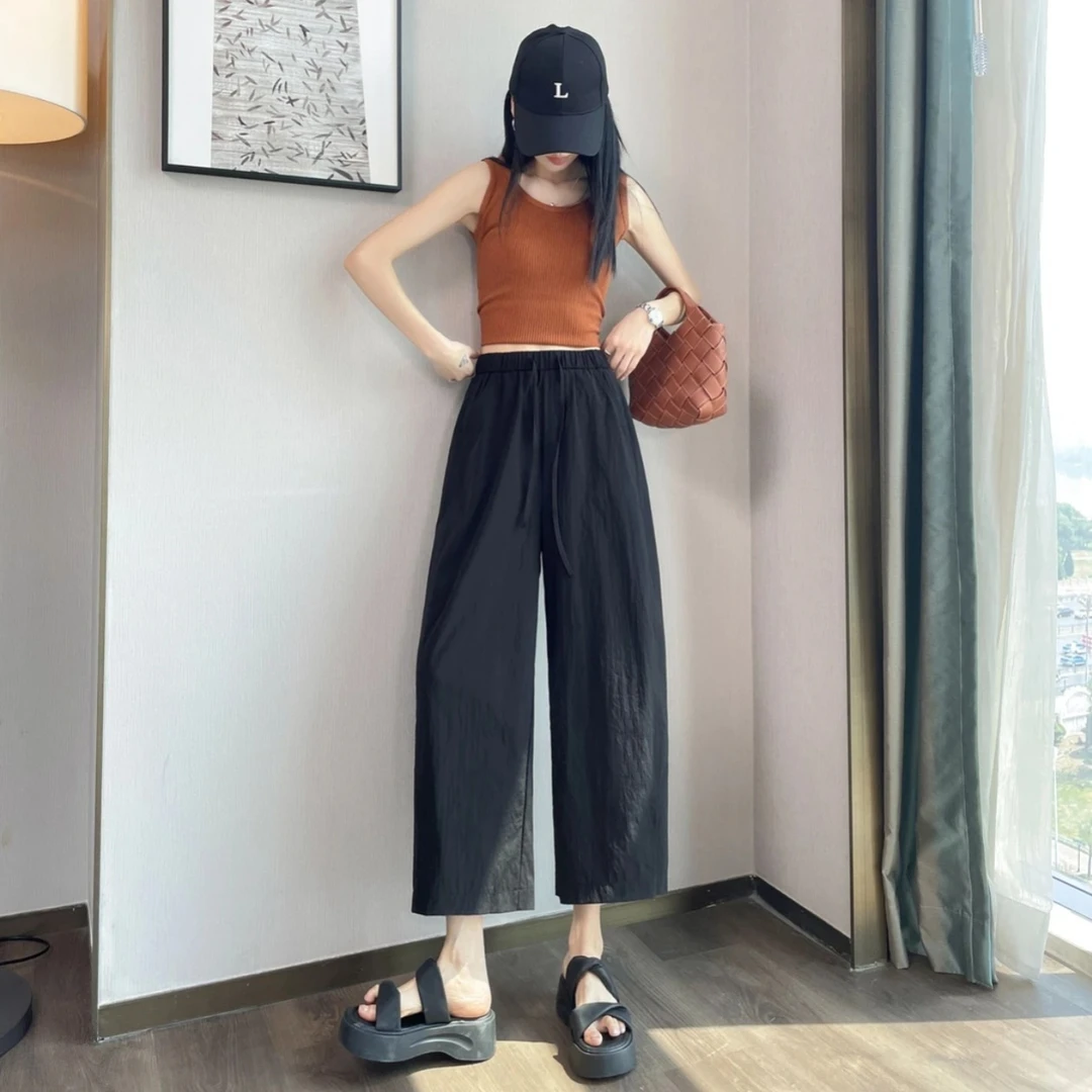 【冰感空气裤5.0】八分九分休闲裤轻薄空调裤2025夏季凉感抗皱宽