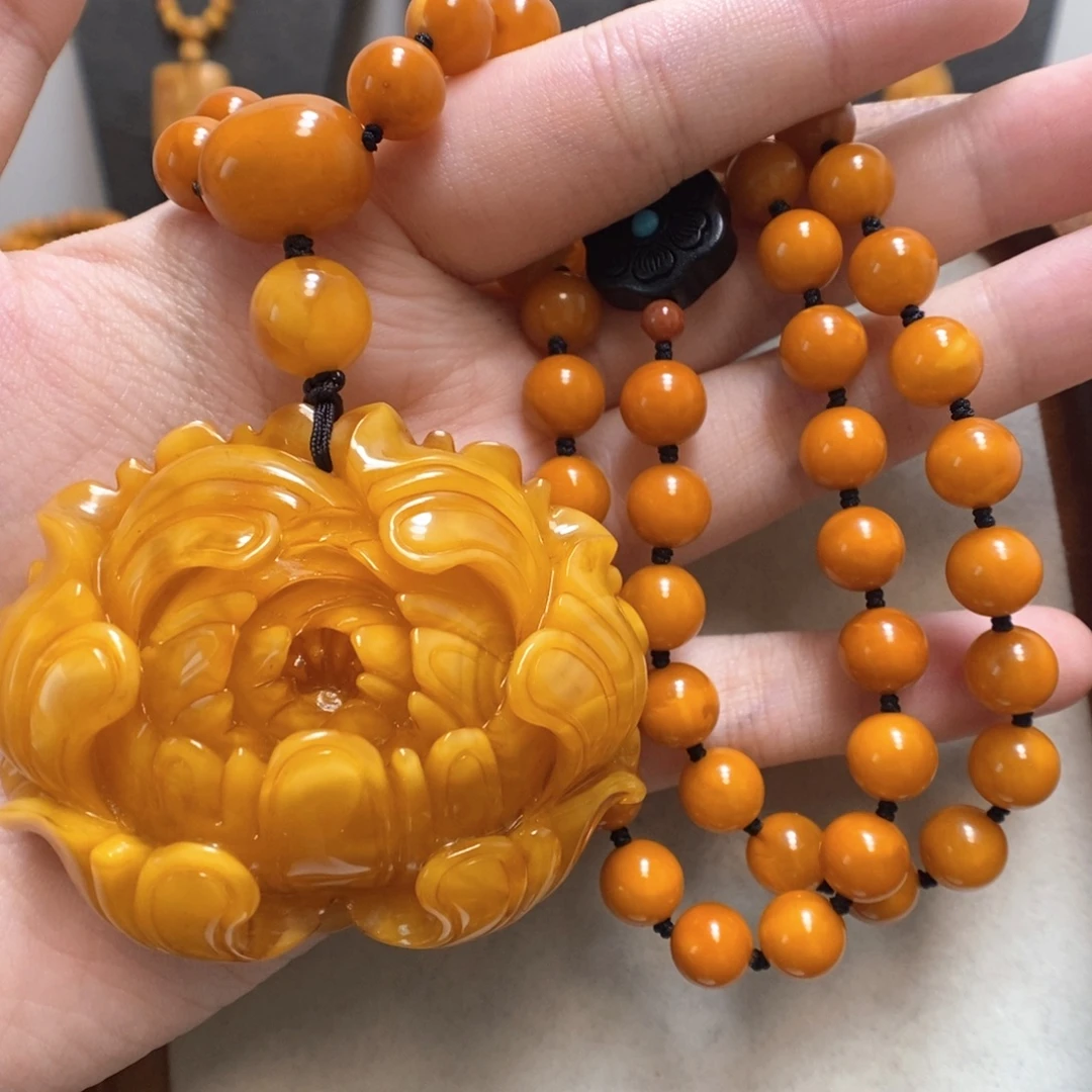 蜜蜡项链未镶嵌吊坠