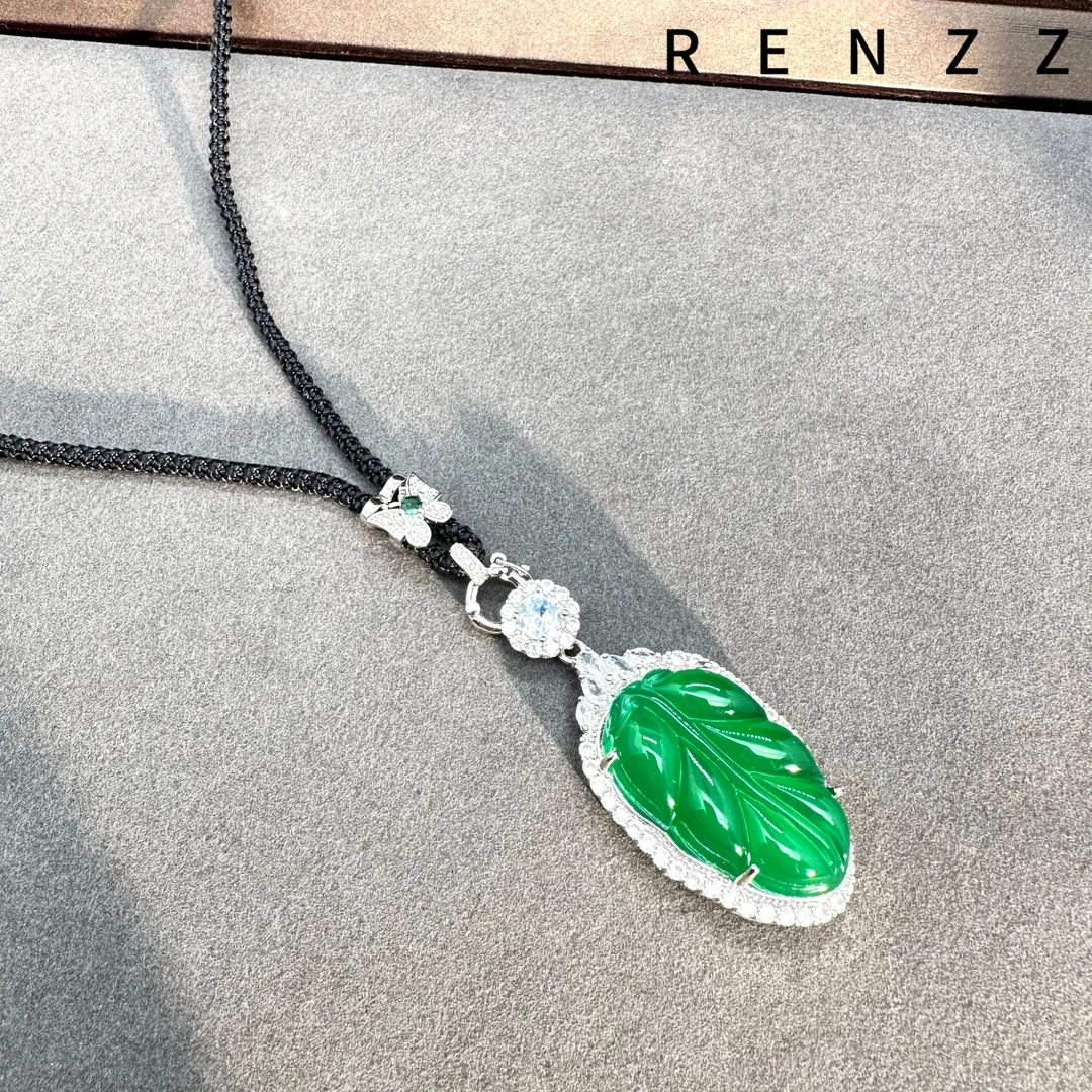 7740绿叶吊坠气质项链