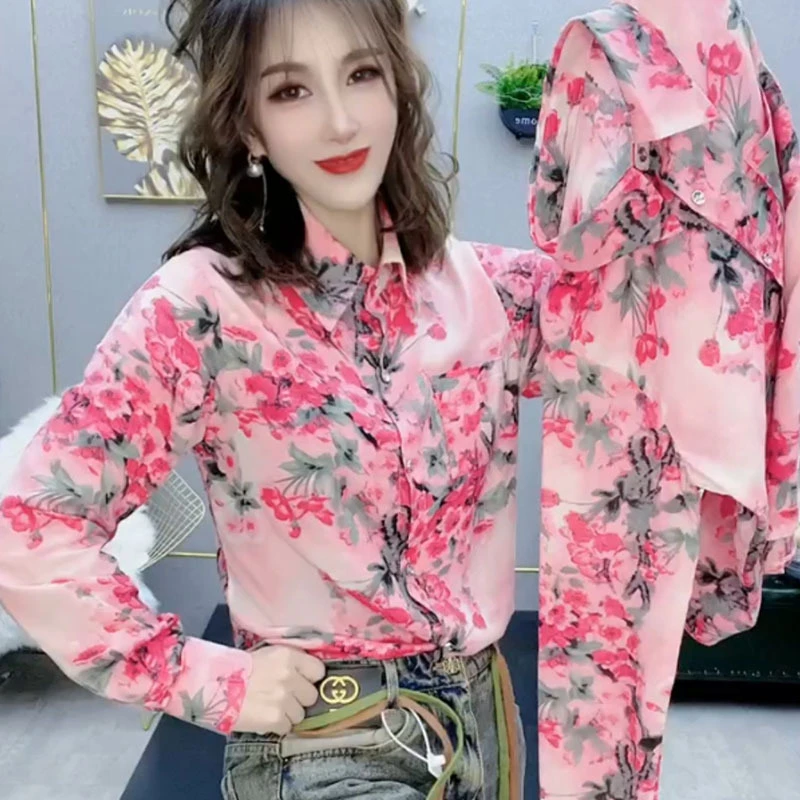 春季小清心衬衫碎花显瘦气质长袖洋气时尚百搭