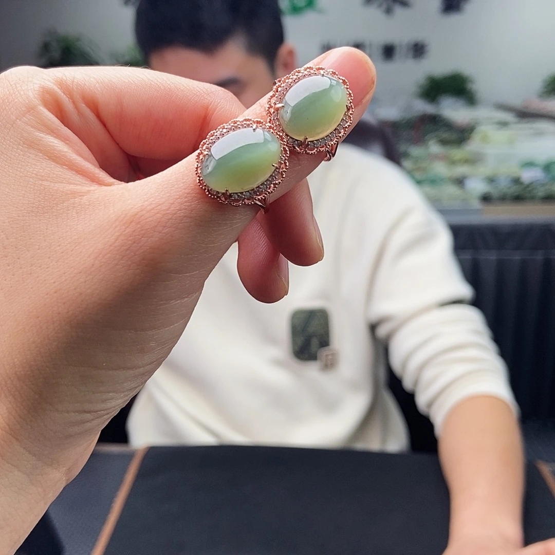 和田玉银S925镶嵌戒指颜色多样性发拍一发一