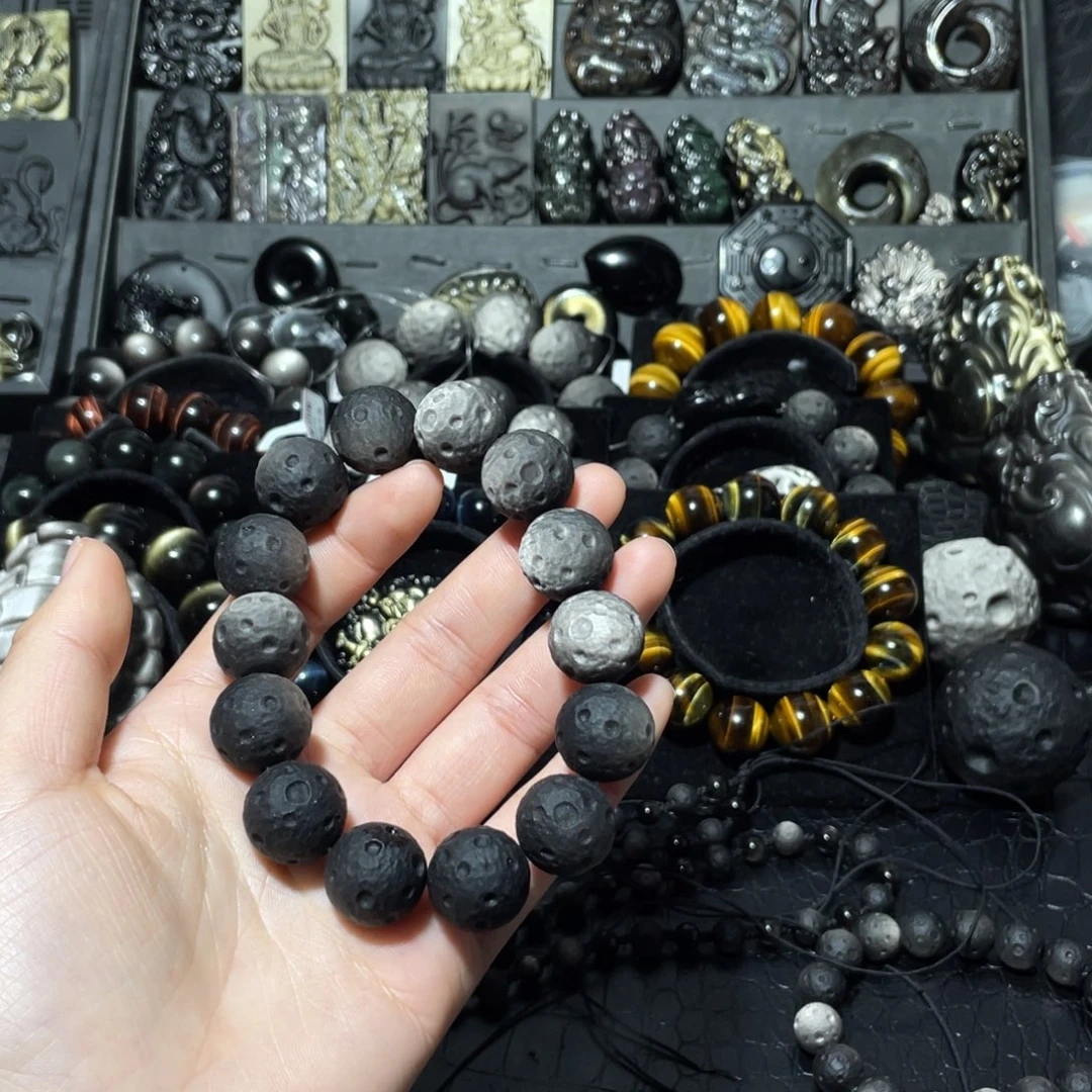 选***力黑曜岩未镶嵌珠宝奇石