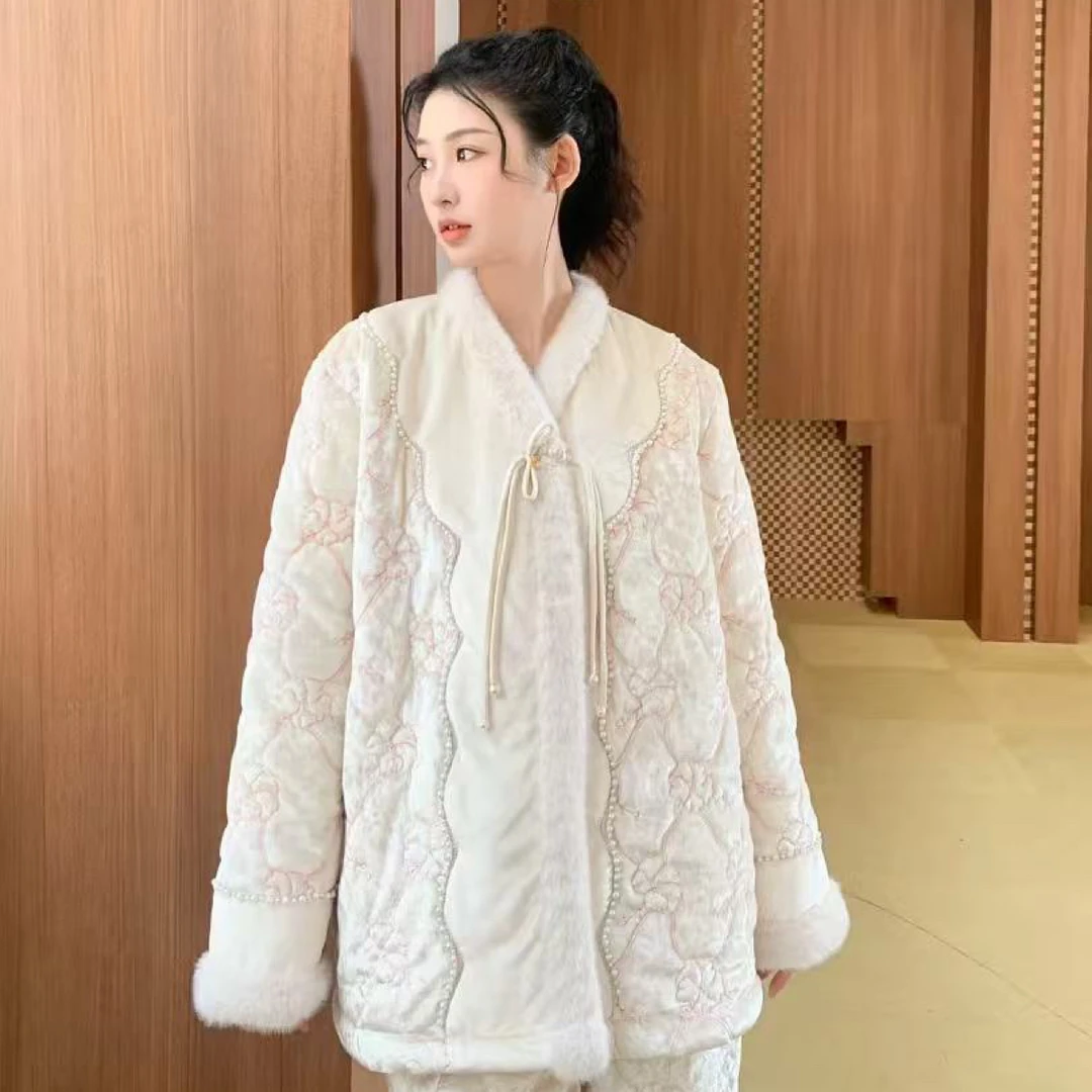 原艾慕优时来运转原创三层夹棉加厚女士冬季可外穿家居服