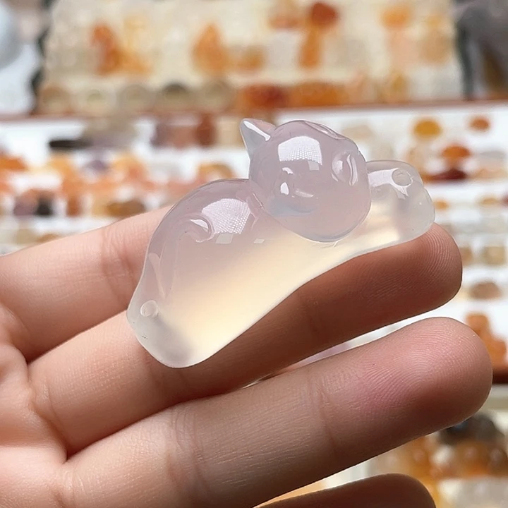 玛瑙/玉髓未镶嵌玛瑙卡45趴趴猫