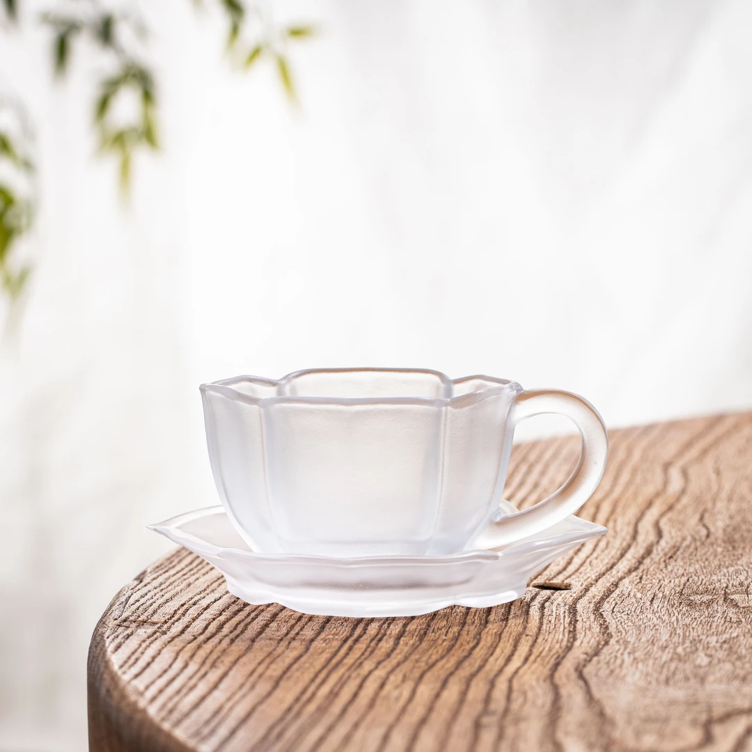 【阿茶专属套组】咖啡杯+四足梅花琉璃杯(透色) WCBL081 WCBL098