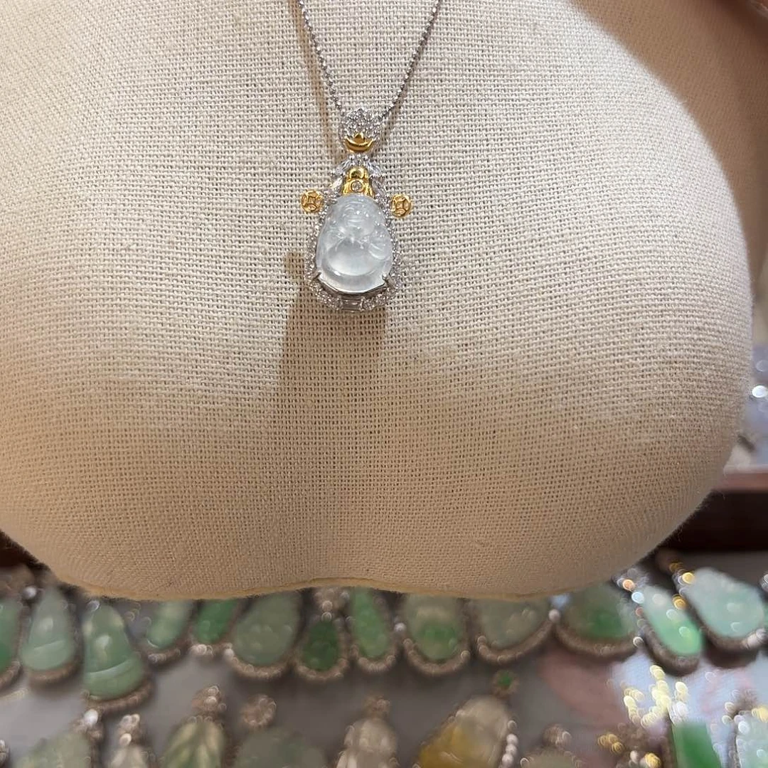 翡翠银S925镶嵌吊坠(不含链)