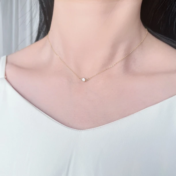 合金项链 极简吊坠项链手链 Cuddle手作 X001 进口14KGF简约大气