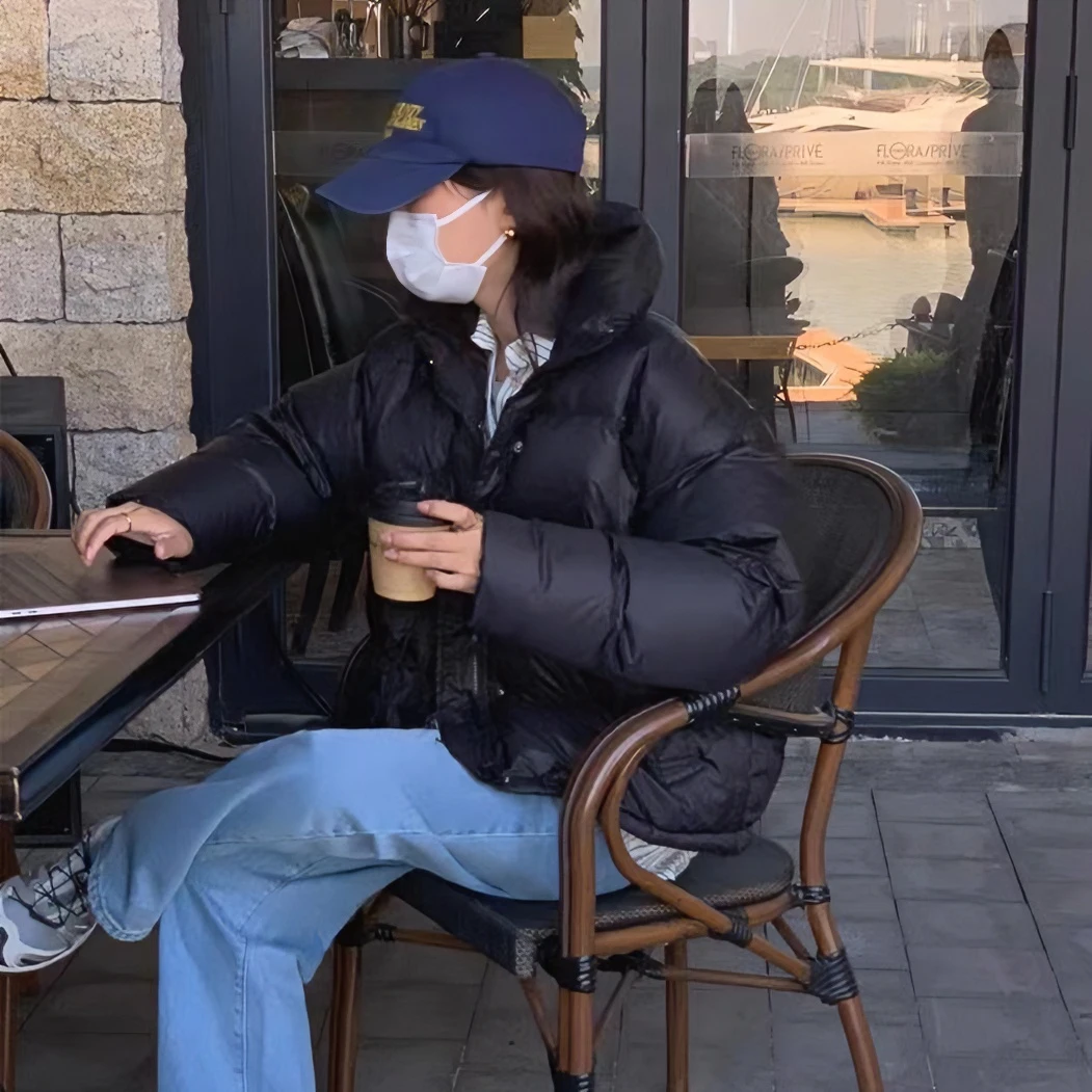 <3>小面包清货宽松保暖女短款时尚百搭立领鸭绒羽绒服