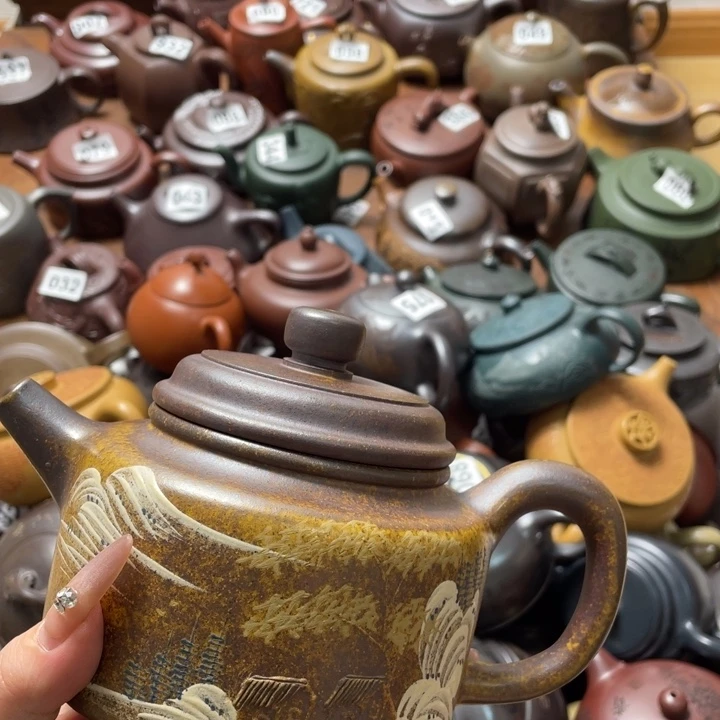 茶壶紫砂金*子紫砂微瑕